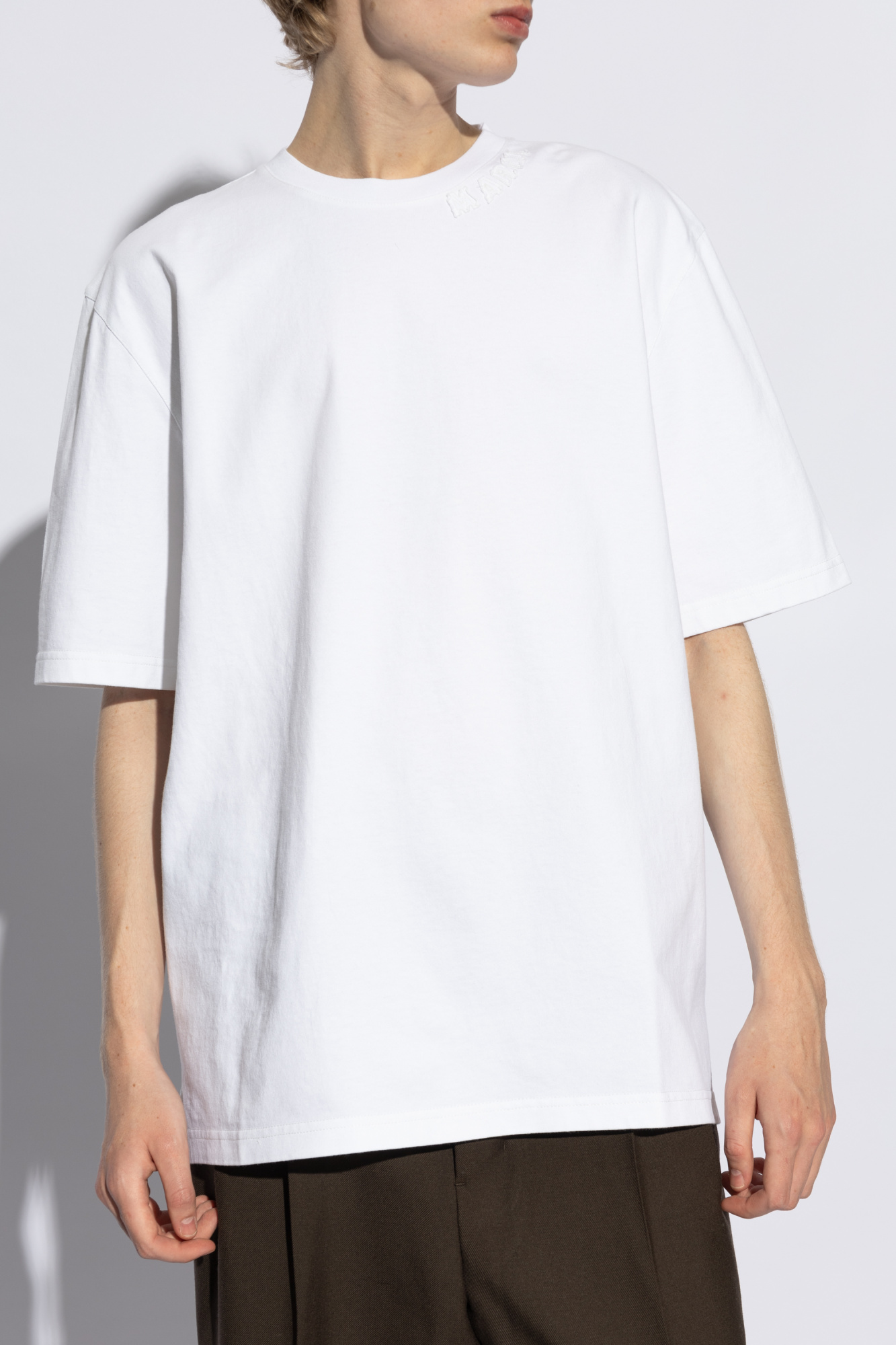 Tシャツ・カットソー MARNI FW25 White poplin shirt (CUMU0061P2USCT88 LOW01) White oversized organic cotton T-shirt | Marni